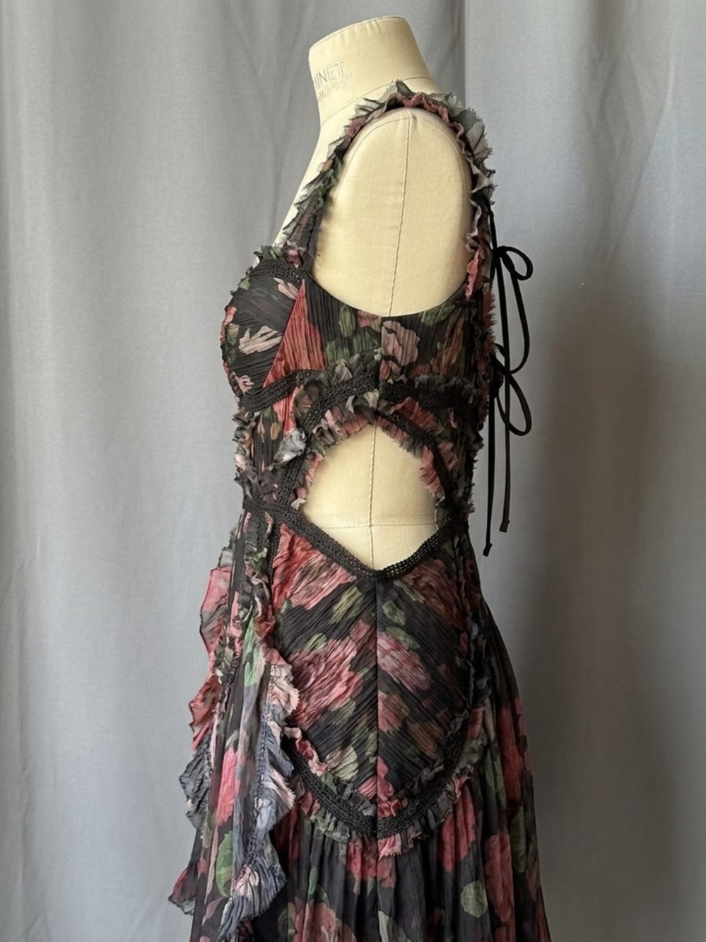 ASOS Black Mini Dress with Red Floral Print - Picture 5 of 13